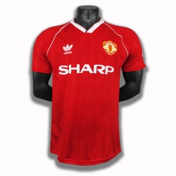 Camisola Manchester United Retro Equipamento Primeiro 1988 Manga Curta